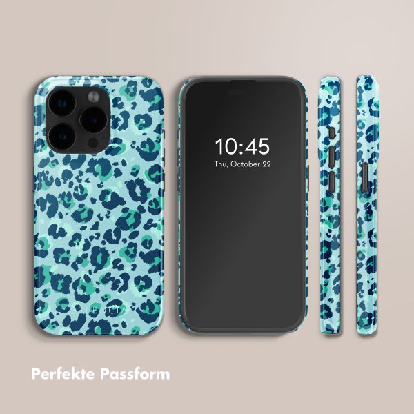 Selencia Vivid Tough Back Cover mit MagSafe für das iPhone 15 Pro - Wild Spots Light Blue