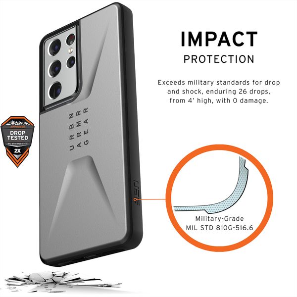 UAG Civilian Backcover Samsung Galaxy S21 Ultra - Silver