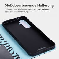 imoshion Design Klapphülle Samsung Galaxy A36 - Black Blue Stripes