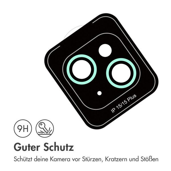 imoshion 2er-Pack Objektivschutz für Kamera für das Apple iPhone 15 / 15 Plus - Green