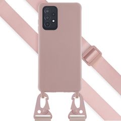 Selencia Silikonhülle mit abnehmbarem Band für das Samsung Galaxy A52(s) (5G/4G) - Sand Pink