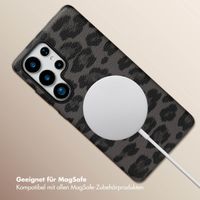 Selencia Sabi Backcover Leopardenmuster mit MagSafe Samsung Galaxy S25 Ultra - Midnight Black