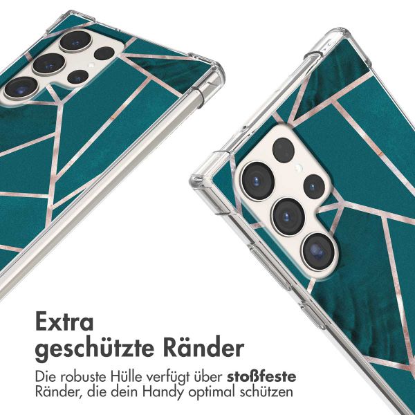 imoshion Design Hülle mit Band für das Samsung Galaxy S23 Ultra - Petrol Green Graphic