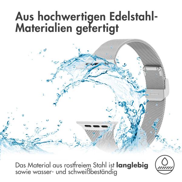 imoshion Milanaise Faltarmband für Apple Watch Series 1 t/m 9 / SE (38/40/41 mm) | Series 10 / 11 (42 mm) - Silber