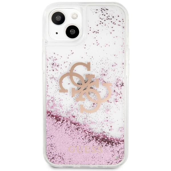 Guess 4G Logo Liquid Glitter Back Cover für das iPhone 13 Mini - Pink