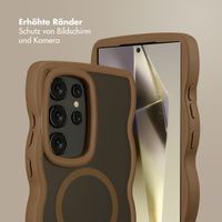 Selencia Wavy Backcover mit MagSafe Samsung Galaxy S24 Ultra - Mocha Brown