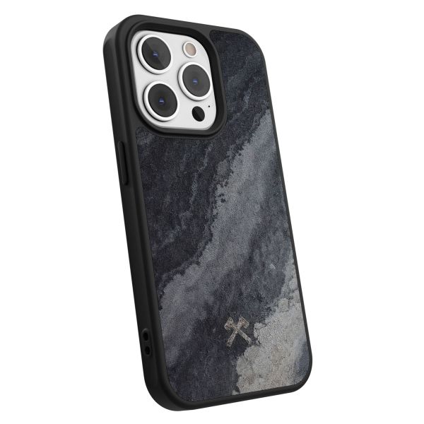 Woodcessories Bumper Case MagSafe für das iPhone 15 Pro Max - Stone Camo Gray Black