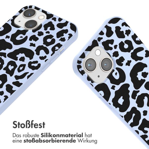 imoshion Silikonhülle design mit Band für das iPhone 14 - Animal Lila