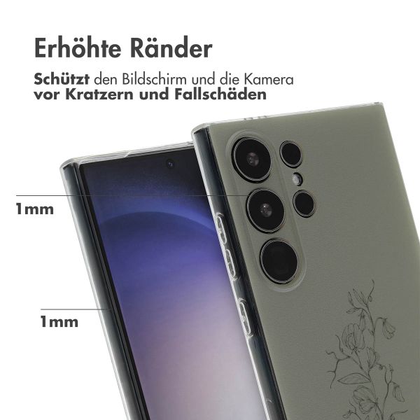 imoshion Design Hülle Samsung Galaxy S24 Ultra - Floral Green