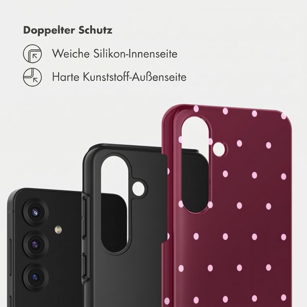 Selencia Vivid Back Cover Samsung Galaxy S25 - Happy Dots Burgundy