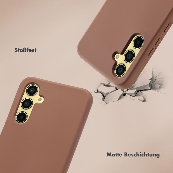 Selencia Back Cover mit Luxuriöser Handschlaufe Samsung Galaxy A54 (5G) - Braun