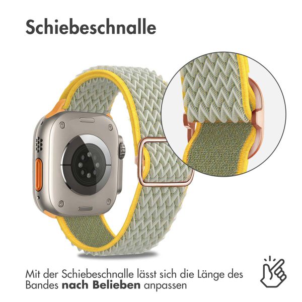 imoshion Elastisches Nylonarmband für das  Apple Watch Series 1 t/m 11 / SE / Ultra (44/45/46/49 mm) - Hellgrün