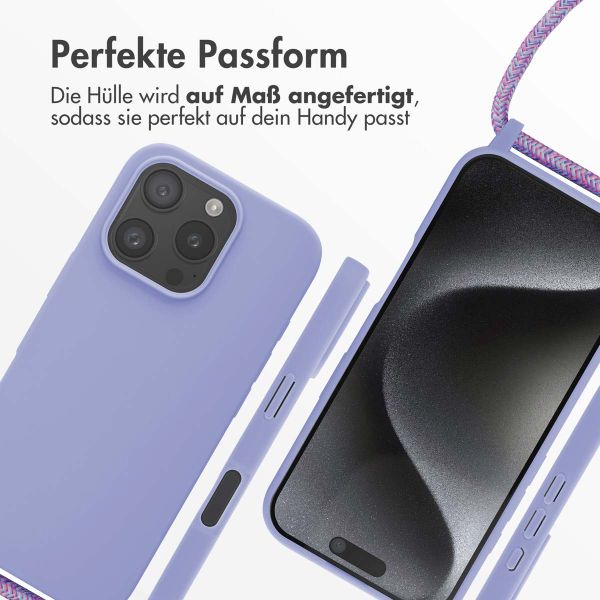 imoshion Silikonhülle mit Band für das Apple iPhone 16 Pro - Violett