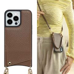 Selencia Nova HandyHülle mit Kordel und Kartenhalter Apple iPhone 13 Pro - Mocha Brown