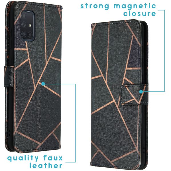 imoshion Design TPU Klapphülle Samsung Galaxy A71 - Black Graphic