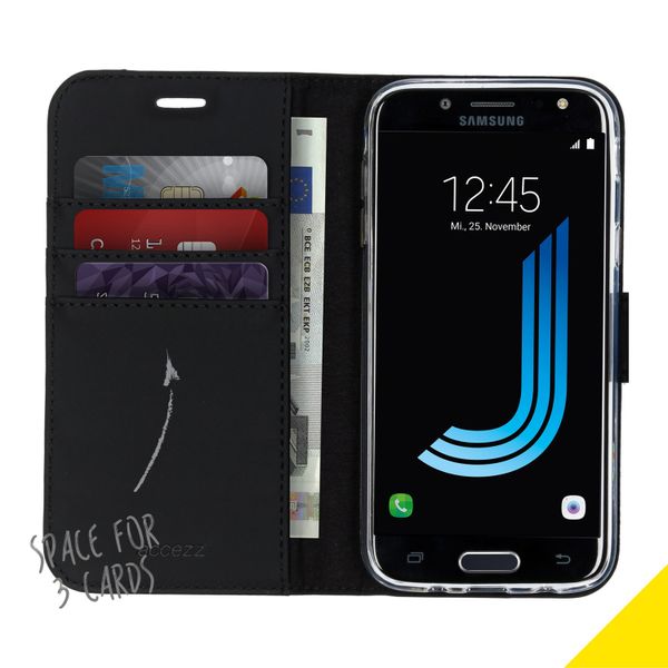 Accezz Schwarzes Wallet TPU Klapphülle Samsung Galaxy J5 (2017)