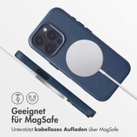 Accezz MagSafe Leather Backcover für das iPhone 16 Pro - Nightfall Blue