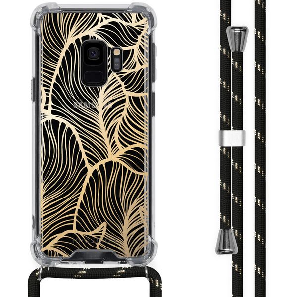 imoshion Design Hülle mit Band für das Samsung Galaxy S9 - Golden Leaves