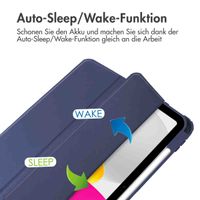 imoshion Trifold Hardcase Klapphülle Apple iPad 11 (2025) 11 Zoll A16 / iPad 10 (2022) 10.9 Zoll - Dunkelblau