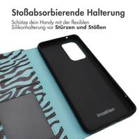 imoshion ﻿Design Klapphülle für das Samsung Galaxy A53 - Black Blue Stripes