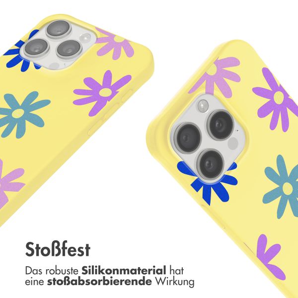imoshion SilikonHülle design mit Band Apple iPhone 15 Pro - Yellow Flower Distance
