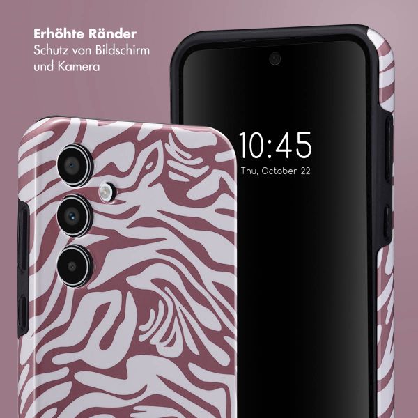 Selencia Vivid Tough Back Cover für das Samsung Galaxy A35 - Trippy Swirl Dark Rose