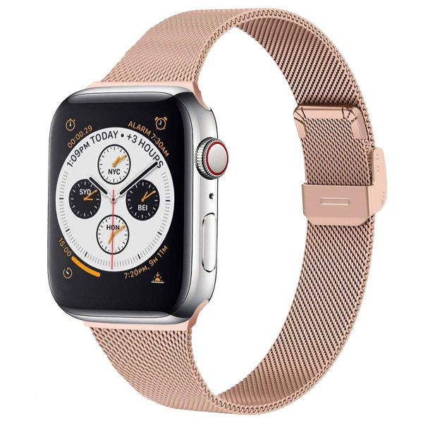imoshion Milanaise Faltarmband für Apple Watch Series 1 t/m 9 / SE (38/40/41 mm) | Series 10 / 11 (42 mm) - Rosé gold