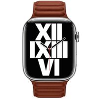 Apple Leather Link Armband für das  Apple Watch Series 1 t/m 11 / SE / Ultra (44/45/46/49 mm) - Größe S/M - Umber