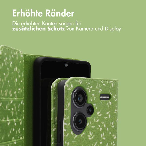 imoshion Design Klapphülle Xiaomi Redmi Note 13 Pro Plus (5G) - Green Flowers