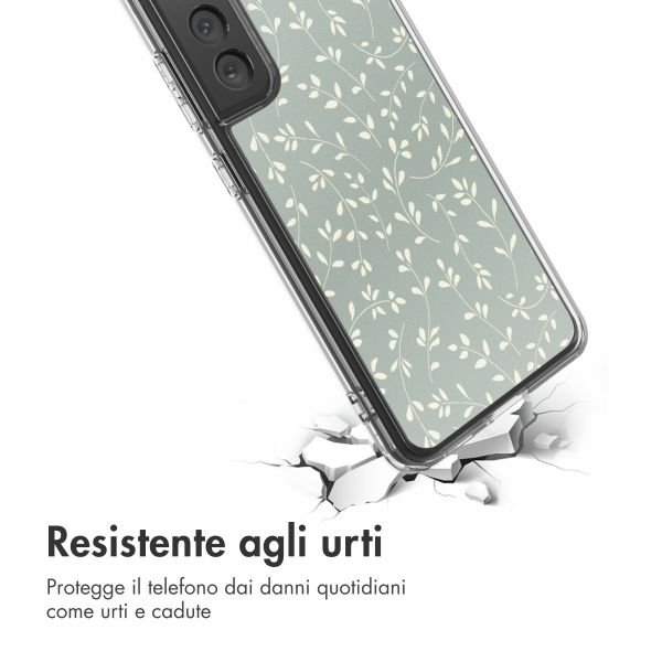 imoshion Design Hülle Samsung Galaxy S21 FE - Smoke Green Flowers