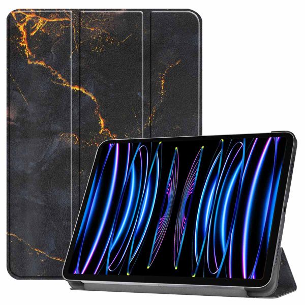 imoshion Design Trifold Klapphülle für das iPad Pro 11 (2022) / Pro 11 (2021) - Black Marble