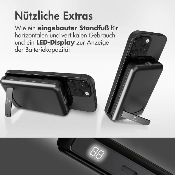 imoshion MagSafe Powerbank 10.000 mAh + Accezz Ultra Slim GaN Ladegerät + Accezz USB-C- auf USB-C-Kabel - 1 Meter - Schwarz