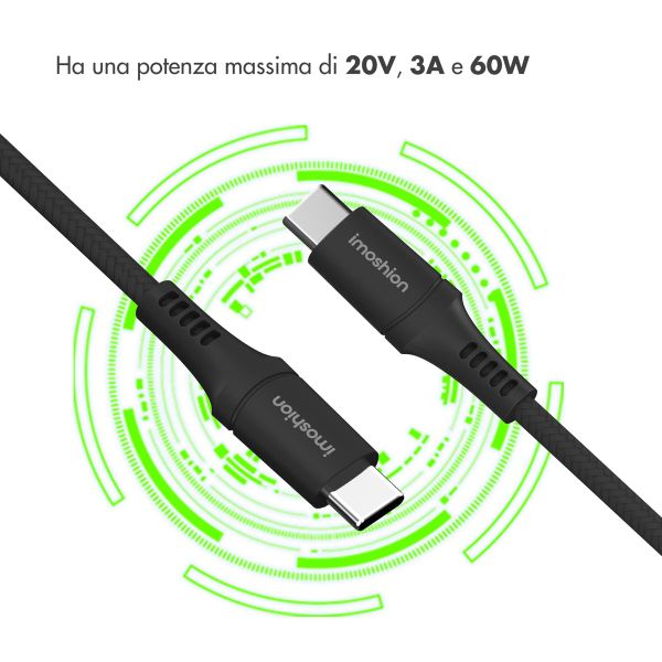 imoshion Braided USB-C-zu-USB-C Kabel- 2 Meter - Schwarz