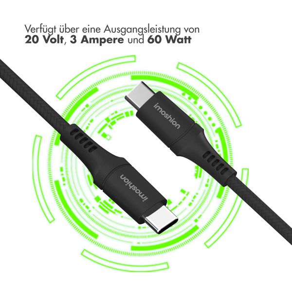 imoshion Braided USB-C-zu-USB-C Kabel - 0,5 Meter - Schwarz