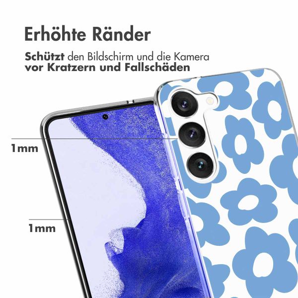 imoshion Design Hülle Samsung Galaxy S23 Plus - Retro Blue Flowers