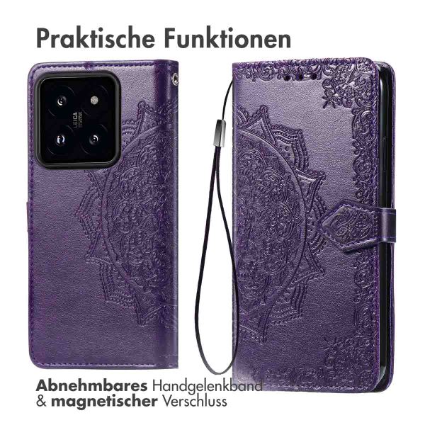 imoshion Mandala Klapphülle Xiaomi 14T Pro - Violett
