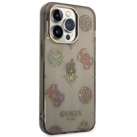 Guess Peony Glitter Back Cover für das iPhone 14 Pro - Schwarz