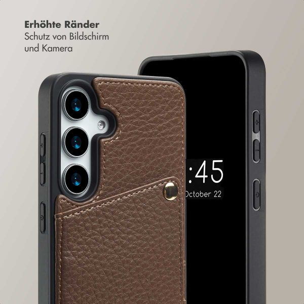 Selencia Nova HandyHülle mit Kordel und Kartenhalter Samsung Galaxy S24 / S25 - Mocha Brown