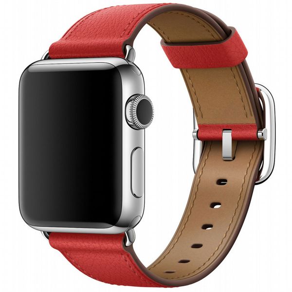 Apple Leather Band Classic Buckle für die Apple Watch Series 1-9 / SE - 38/40/41 mm / Series 10 - 42 mm - Rot