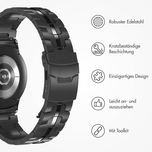 Accezz Steel Band für das  Samsung Galaxy Watch 4 / 5 / 6 / 7 / FE (20 mm) - Schwarz