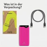 imoshion Powerbank 20.000 mAh - 22,5W Schnellladegerät - USB-C / USB-A - Hot Pink