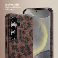 Selencia Sabi Backcover Leopardenmuster mit MagSafe Samsung Galaxy S24 - Mocha Brown