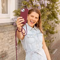 imoshion SilikonHülle mit Band Samsung Galaxy S23 Ultra - Dunkelrot