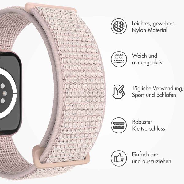 imoshion Nylonarmband für das  Apple Watch Series 1 t/m 11 / SE / Ultra (44/45/46/49 mm) - Light Pink