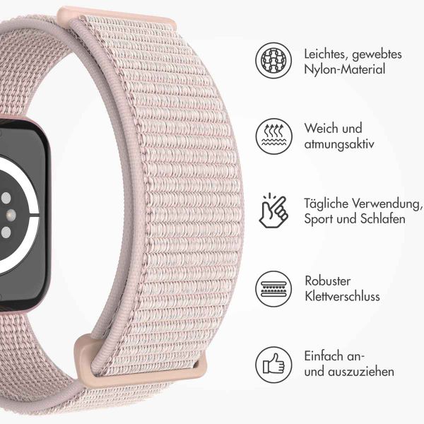 imoshion Nylon-Armband⁺ für die Apple Watch Series 1 bis 10 / SE / Ultra (2) (44/45/46/49 mm) - Light Pink