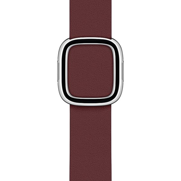 Apple Leather Band Modern Buckle für die Apple Watch Series 1 bis 9 / SE (38/40/41 mm) | Series 10 (42 mm) - Größe M - Garnet