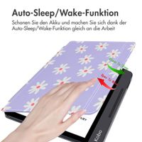 imoshion Design Slim Hard Case Sleepcover mit Stand Kobo Libra H2O - Flowers Distance