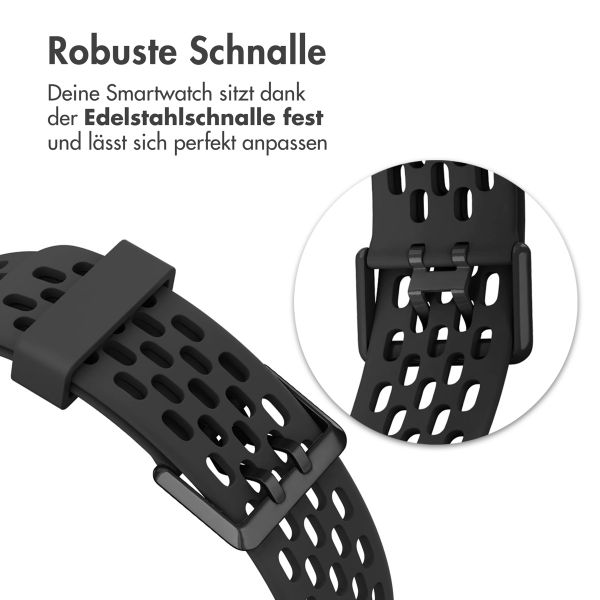 imoshion Silikon Sportarmband mit Löchern für die Fitbit Charge 5 / Charge 6 - Schwarz