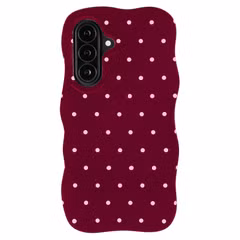 Selencia Vivid Wavy Backcover mit MagSafe Samsung Galaxy A37 (5G) - Happy Dots Burgundy