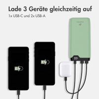 imoshion Powerbank 20.000 mAh - 22,5W Schnellladegerät - USB-C / USB-A - Grün